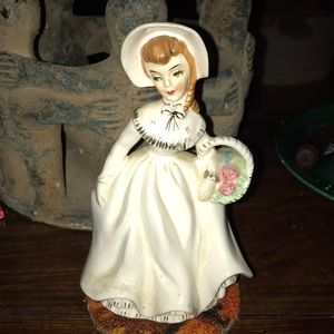 R B Japan vintage ceramic southern bell figurine planter circa 1960